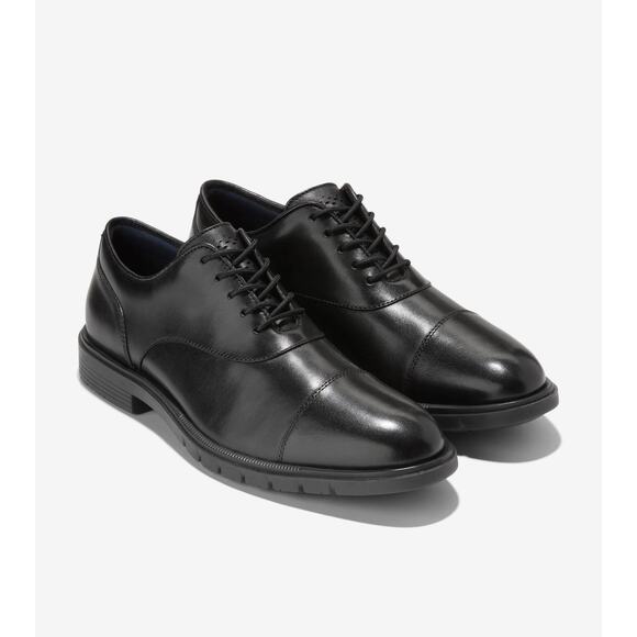 Cole Haan Men's 8M Black Leather GrandFlex Dress Cap Toe Oxford Formal LM2-23 - Picture 1 of 11